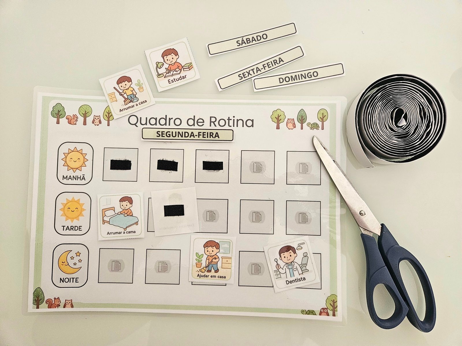 quadro de rotina educação infantil