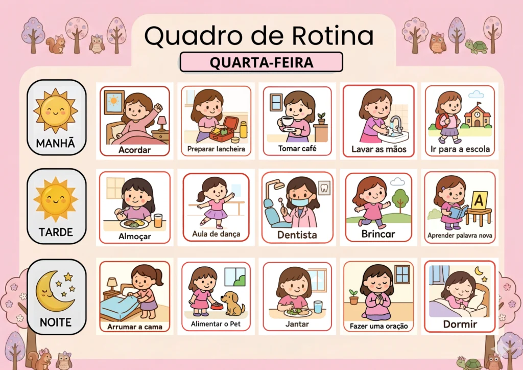 quadro de rotina infantil